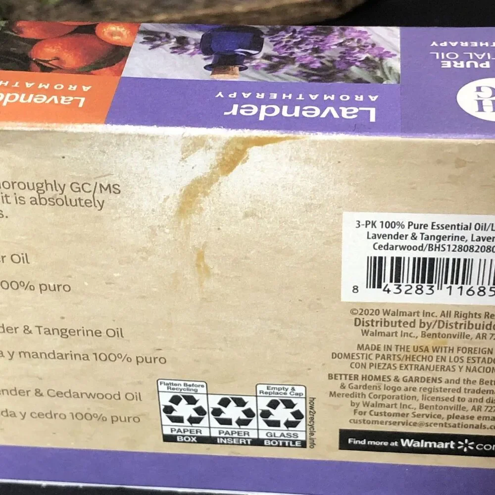 Better Homes & Gardens 3 Pack Pure Essential Oil Lavender Tangerine Cedarwood